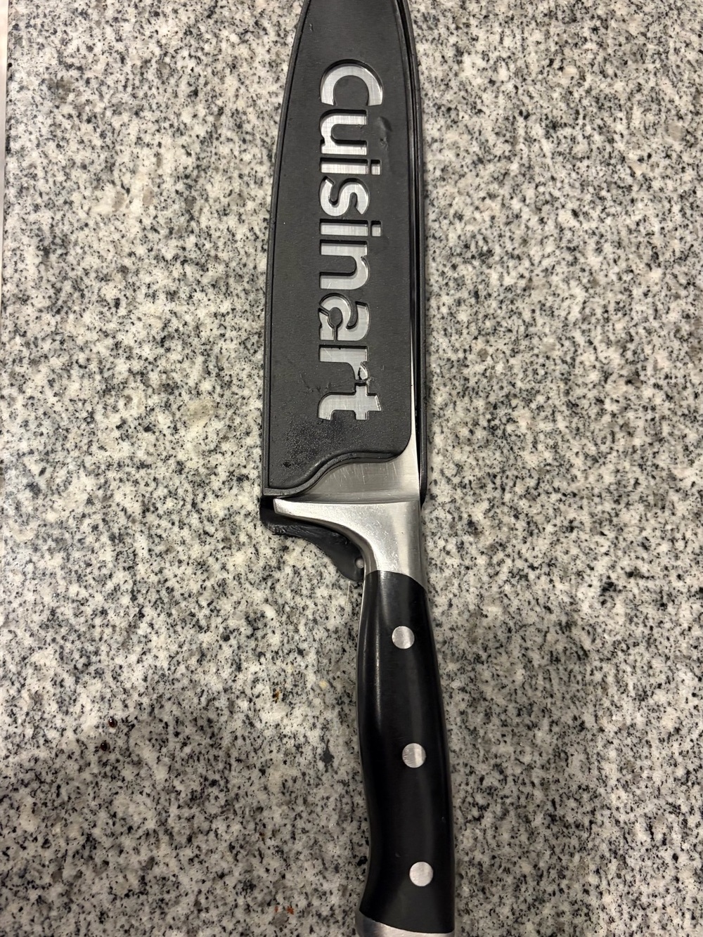 Cuisinart Black and Silver Chef Knife with Sheath